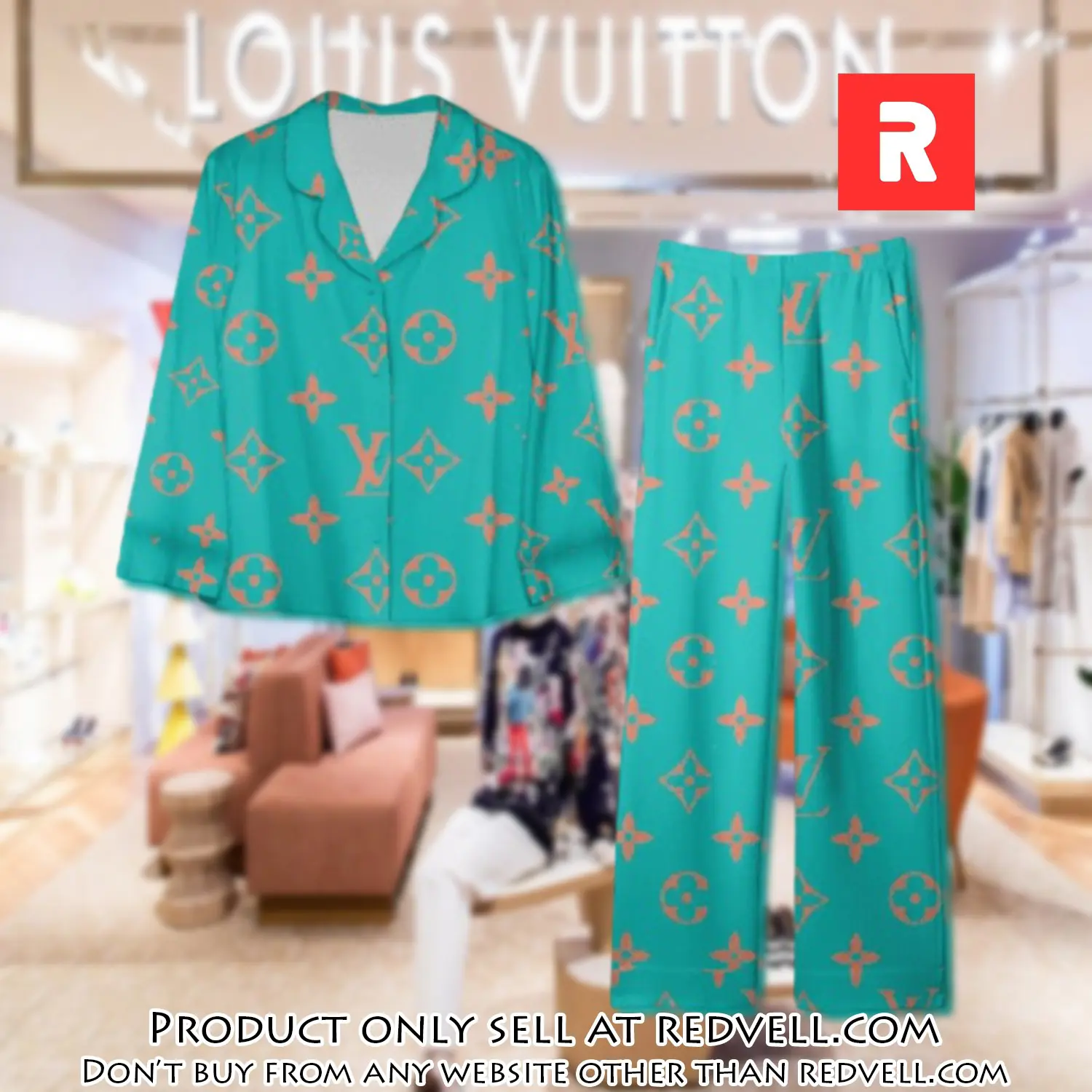 Trending luxury lv satin pajama set pjs1070 rv5532586
